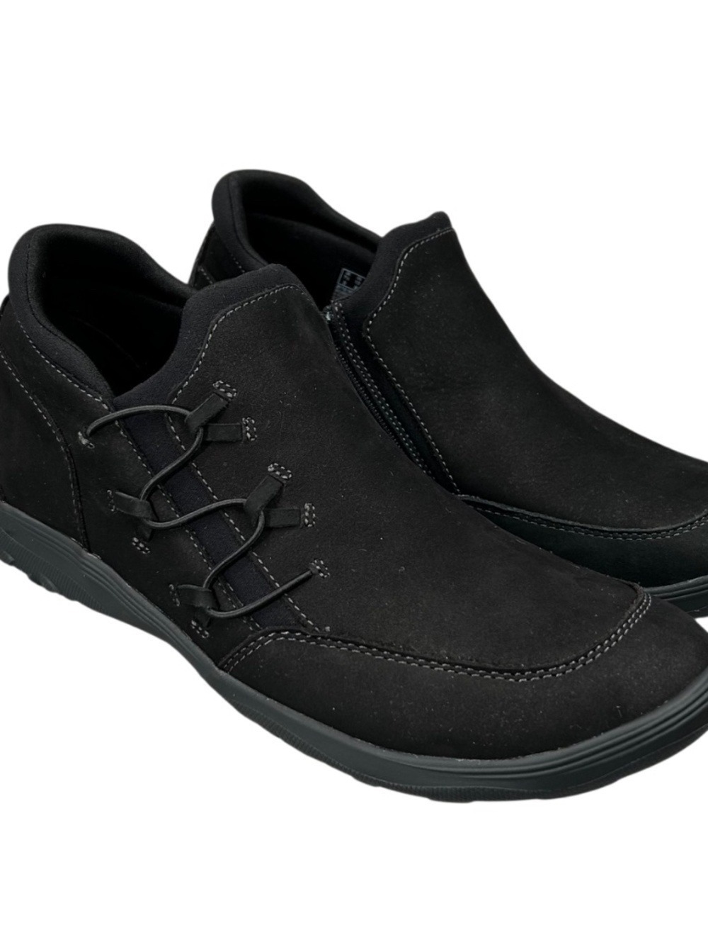 Clarks Fiana Bay Black Nubuck Leather Zip Closure Ankle Boots Size 10